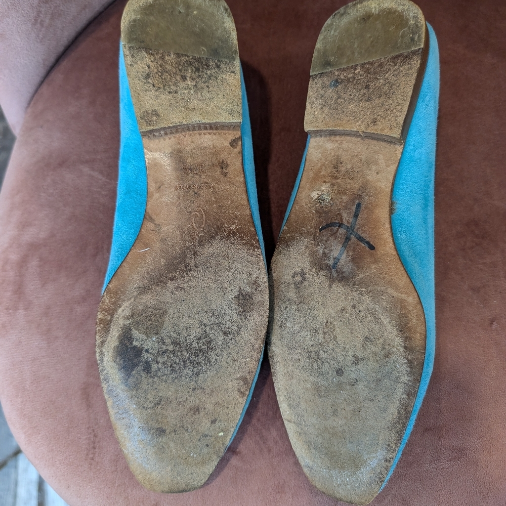 Oscar de la Renta Turquoise Suede Loafers - Picture 5 of 5